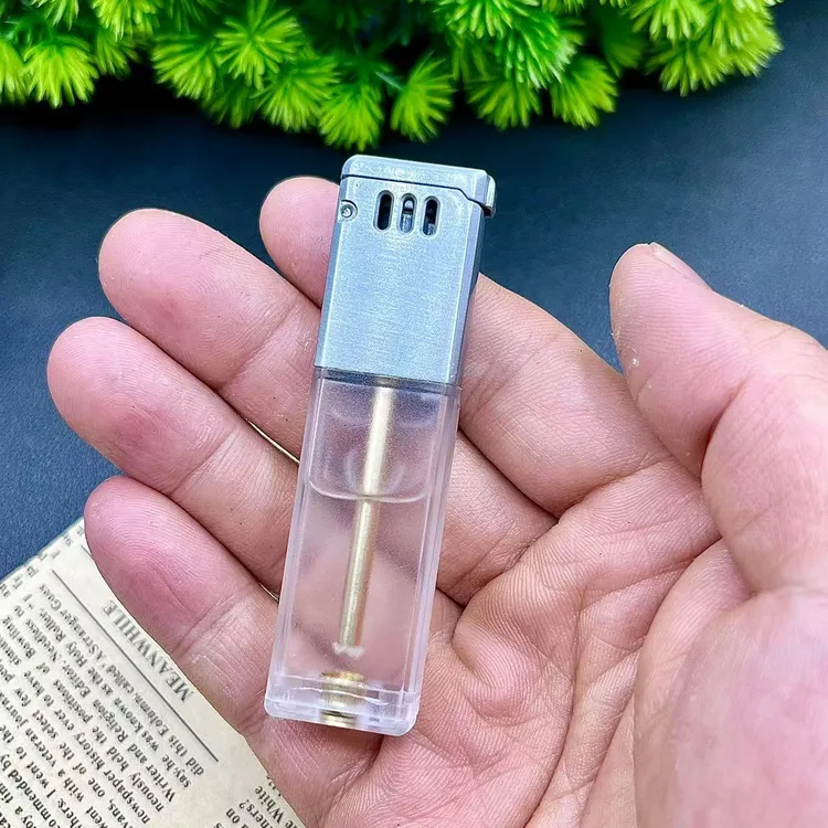 爆款时尚透明油仓储油式打火机可视油仓砂轮煤油打火机可换棉线机