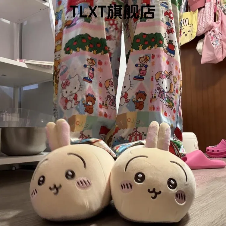 乌萨齐chiikawa自嘲熊小八棉拖吉伊卡哇棉拖鞋居家室内毛绒拖鞋