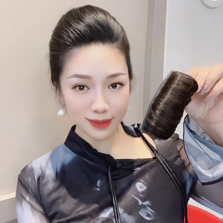 新款时尚弹力手工假发气质蓬松盘发增高垫发神器款百搭