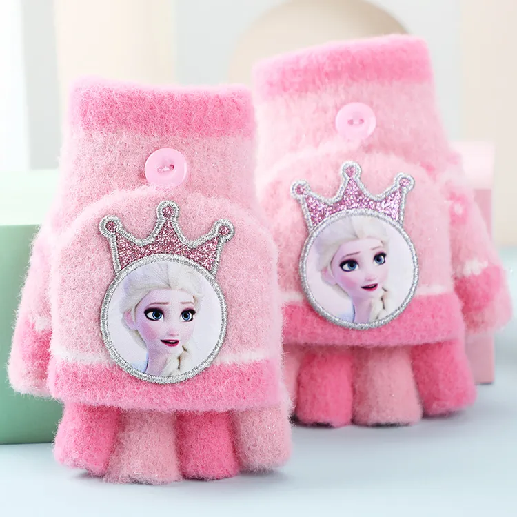 【达人专属】艾莎公主儿童手套小学生保暖可爱女童幼儿园五指翻盖