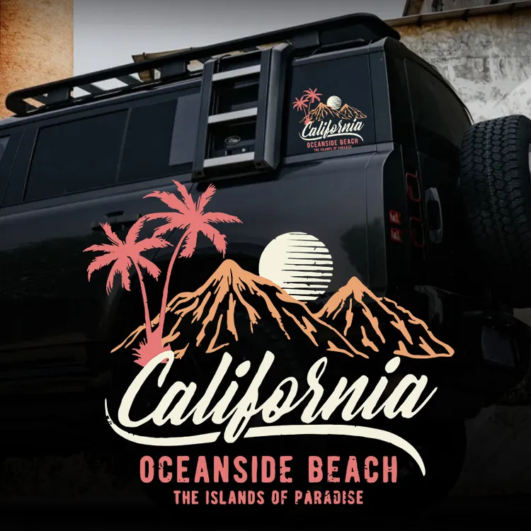 汽车贴纸越野车户外探险冒险车贴车身侧后窗玻璃贴花复古风防水贴