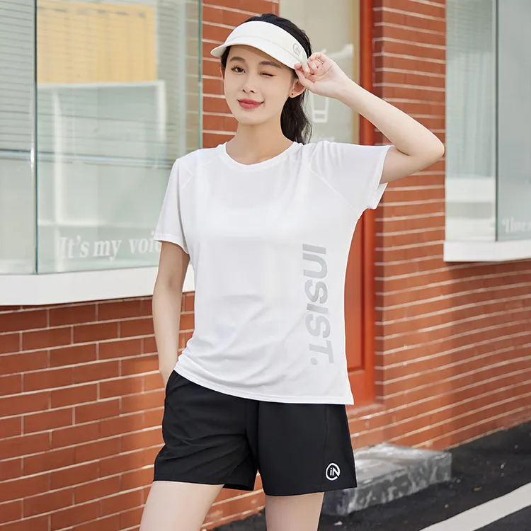 IN速干运动套装女款夏季透气户外健身跑步短袖短裤运动服套装宽松