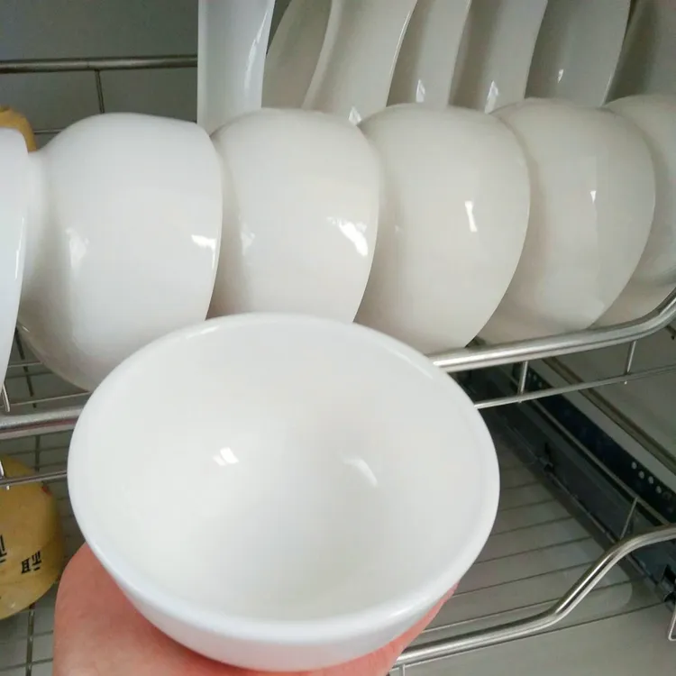 饭店用的米饭碗酒店专用小白碗餐馆用碗粉碗纯白陶瓷碗小碗防烫