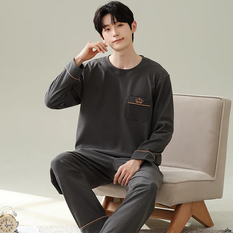 2025新款德绒睡衣男士大码秋冬款保暖薄绒长袖宽松加肥加大家居服