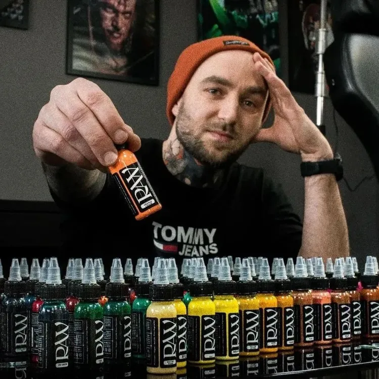 金粹彩RAW纹身色料套装彩色全套正品墨水易上色颜料杰艺纹身器材