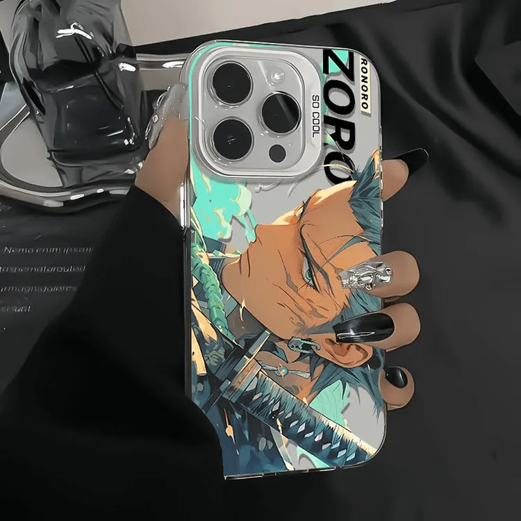 帅气索隆彩银适用苹果15手机壳iPhone14promax/13/12小众感磨砂11