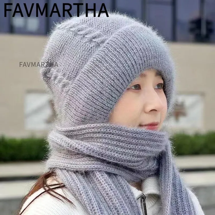 加绒加厚女士帽子冬季女保暖冬天帽子围巾一体松鼠绒风雪帽网红款