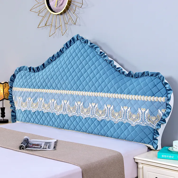 欧式床头罩各种形状异形定制加厚蕾丝绒布简约弹力全包床头靠背垫