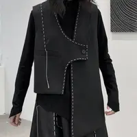 【晚李自制】春秋暗黑系明线西装马甲 不规则设计马夹