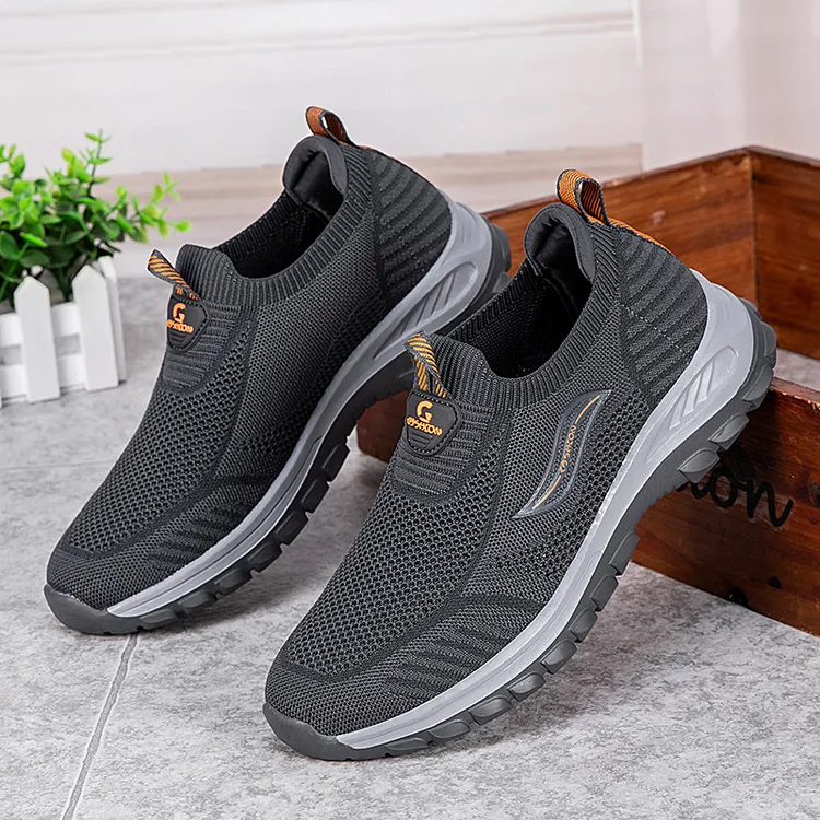 足力健安全老人鞋男士夏季防滑中老年健步透气爸爸鞋45码46网面38