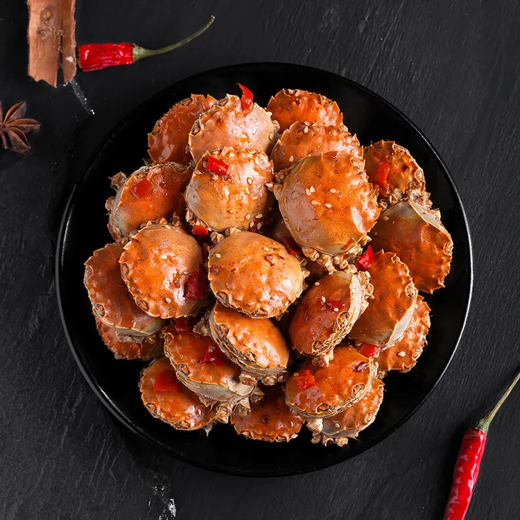  书乡里全母香辣蟹 罐装350g 即食零食麻辣老头蟹 全公香辣铜钱蟹