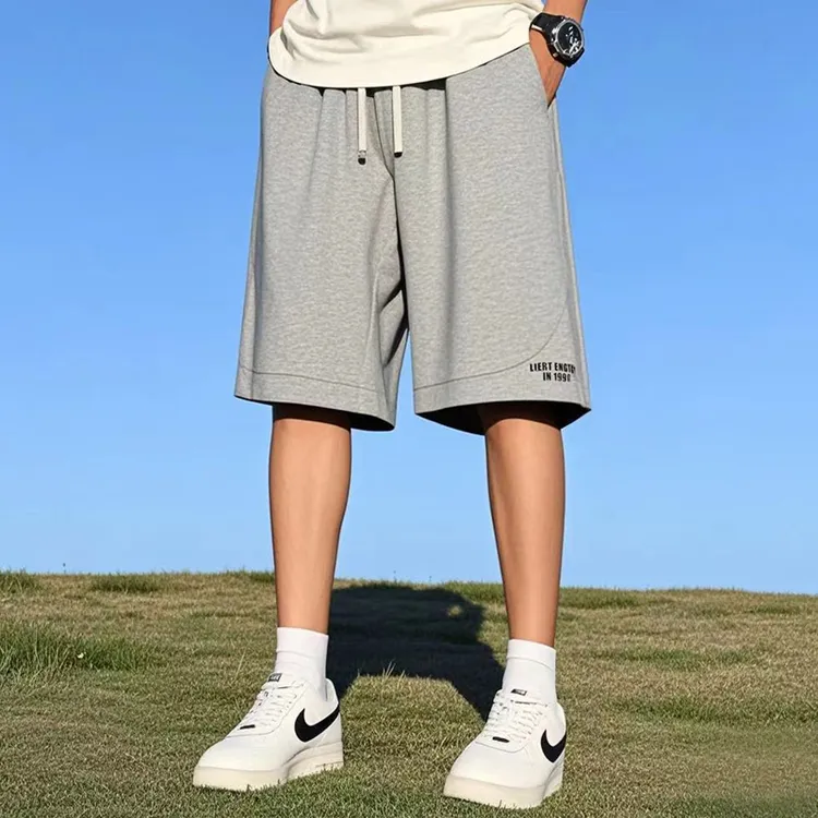 灰色短裤男夏季薄款美式潮流宽松大码运动休闲中裤外穿五分裤潮牌