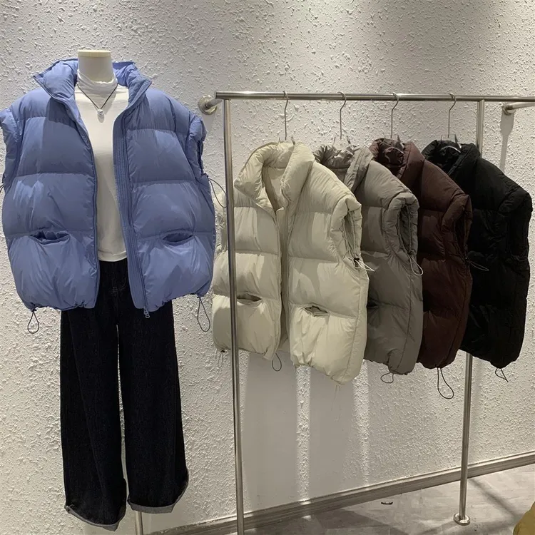 外贸跨境大码棉服背心女士新款秋冬季好看叠穿保暖马夹