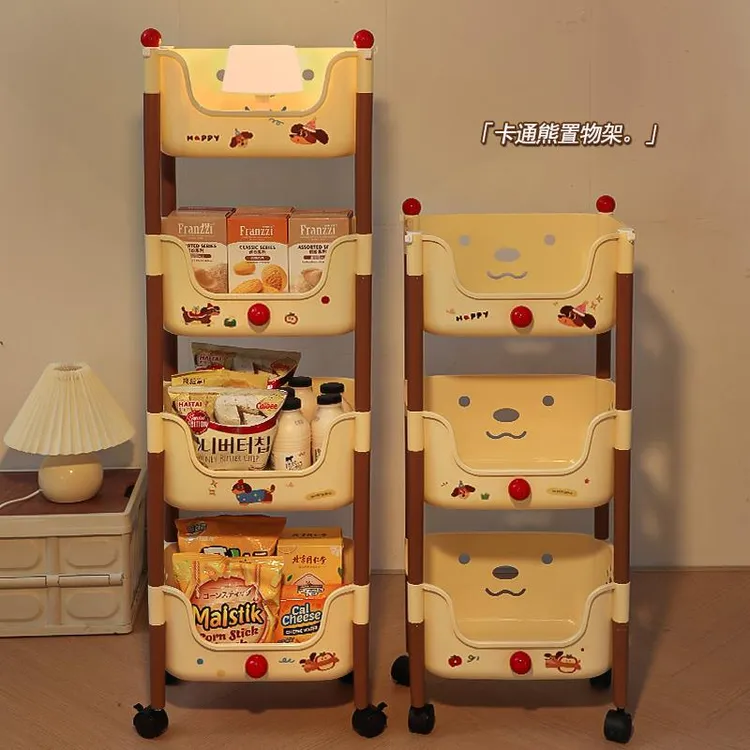置物架落地零食收纳小推车宿舍家居好物卧室玩具移动架子储物架