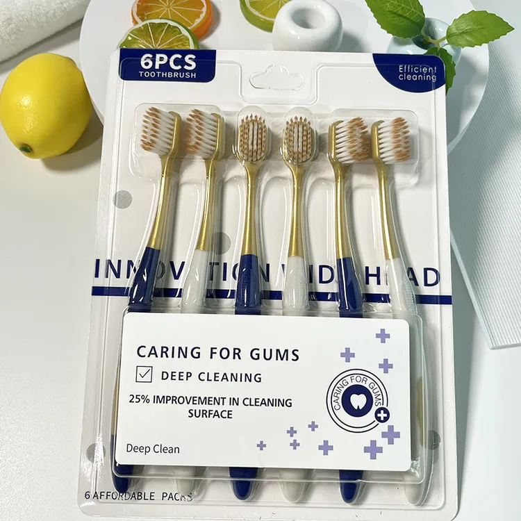 【6支山姆】高档宽柔绵丝万毛护龈成人情侣软毛家用牙刷成人