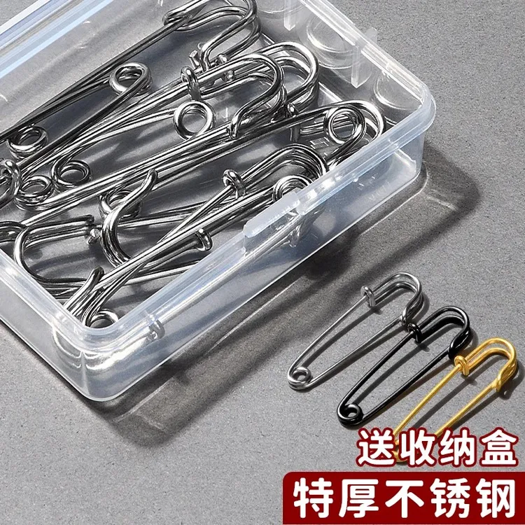 曲别针大号强力安全不锈钢老式简易扣针衣领针胸针回形针办公用品