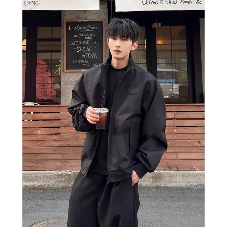 美式高街工装棒球服外套男春秋cleanfit潮牌高级感痞帅飞行员夹克