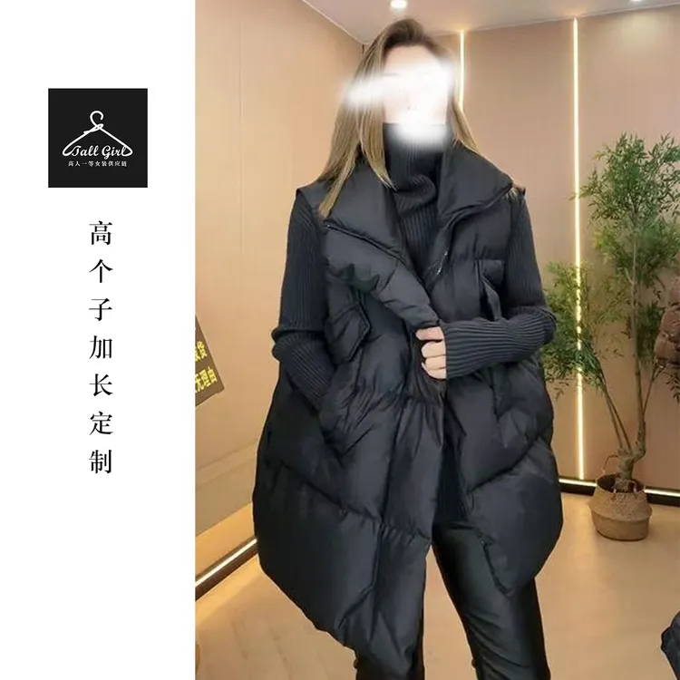 【洋气马夹】高个子秋冬立领马夹背心兜盖设计棉马甲外套