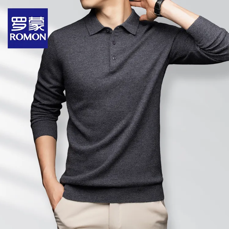 羊毛衫正品100%纯男士羊毛POLO衫打底加绒加厚保暖抗寒