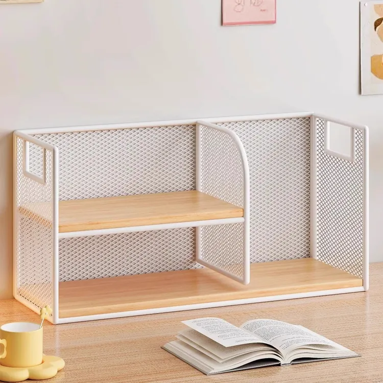 桌面置物架桌上简易书架家用书桌收纳小型储物办公室文件放置架