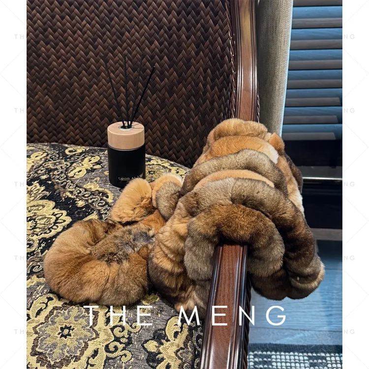 THE MENG【国王的礼物】青紫蓝珍宝贵妇级软糯皮草围巾#M254W1745