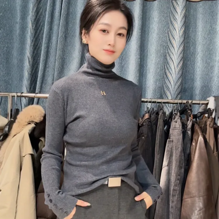 长袖修身型针织显瘦毛针织衫打底衫女装针织衫