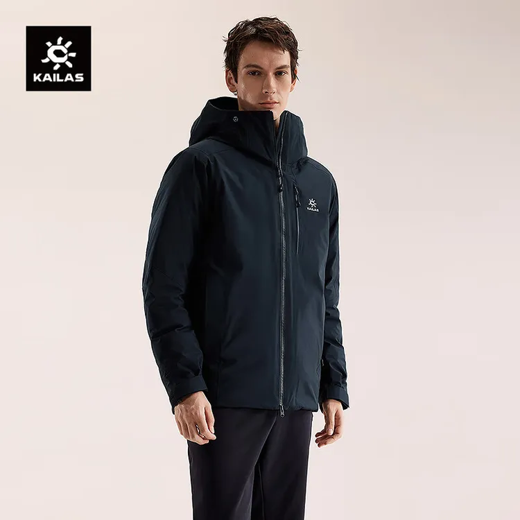 【新款高加索】KAILAS硬壳羽绒服连帽防风防雨雪保暖御寒户外鹅绒服