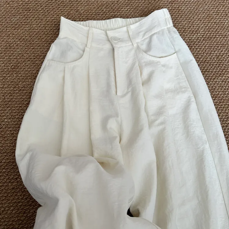 奶芙西装裤子女春夏2025新款高级垂感宽松慵懒松弛直筒休闲阔腿裤