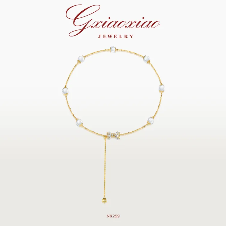 G XIAOXIAO 项链 轻奢气质高级感冰透圆珠百搭项链 NX259