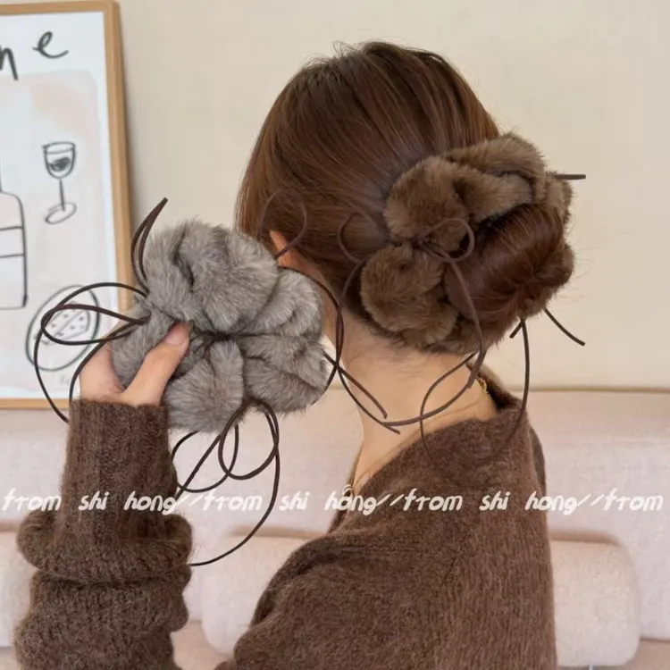 飘带蝴蝶结发圈秋冬法式温柔气质扎马尾头绳发绳不伤发饰