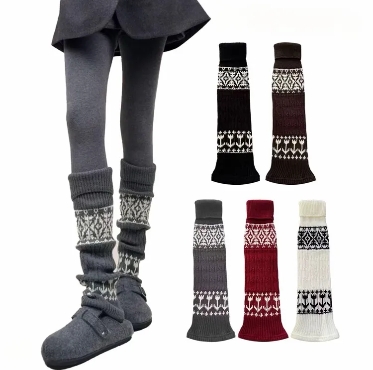 冬天的氛围感是费尔岛给的！老钱复古显瘦堆堆袜套女长腿袜保暖袜