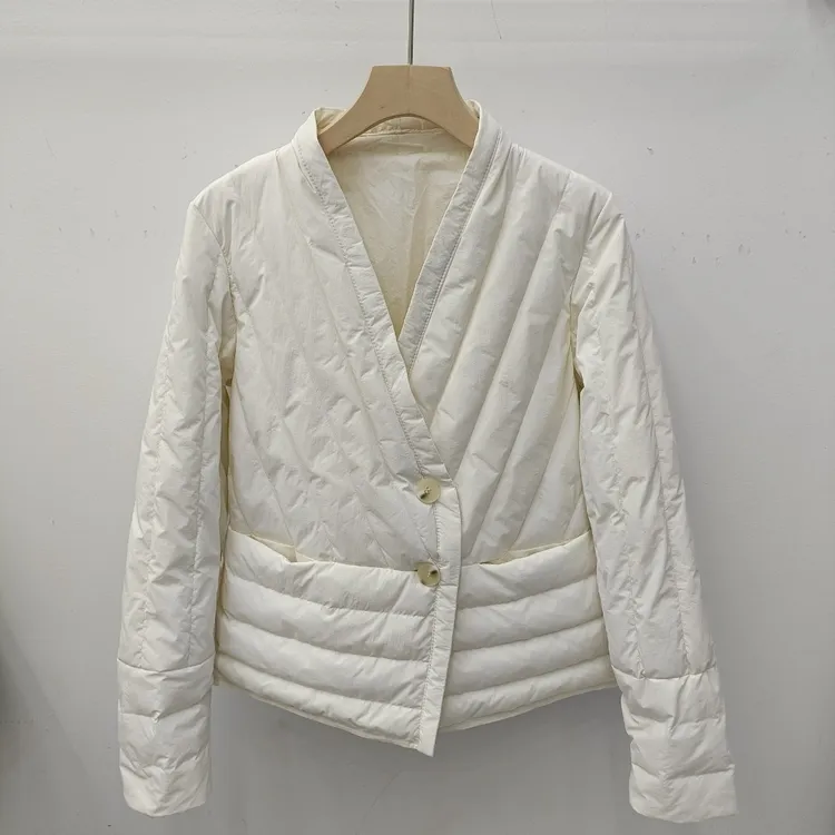 【90绒】简约百搭轻薄羽绒服女内胆秋冬2025V领修身显瘦气质上衣