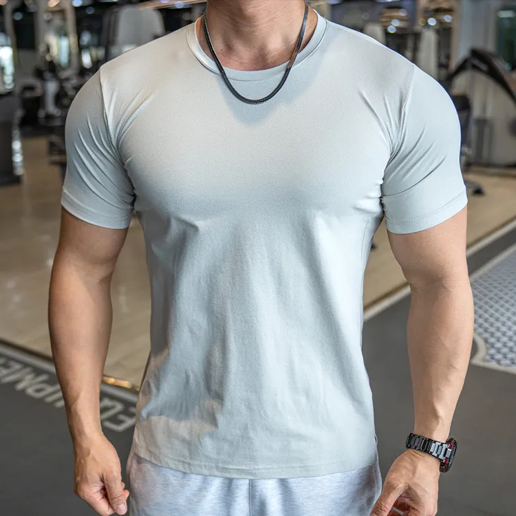 男士健身训练衣男高弹透气运动紧身短袖T恤跑步运动