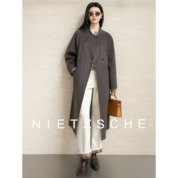 尼采 官方直营｜海德大衣｜山羊绒x莱赛尔 双面羊绒外套大衣30172