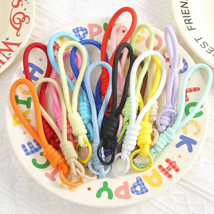 【子菲】手工创意简约挂绳钥匙扣水杯卡套挂绳学生卡编织绳腕带