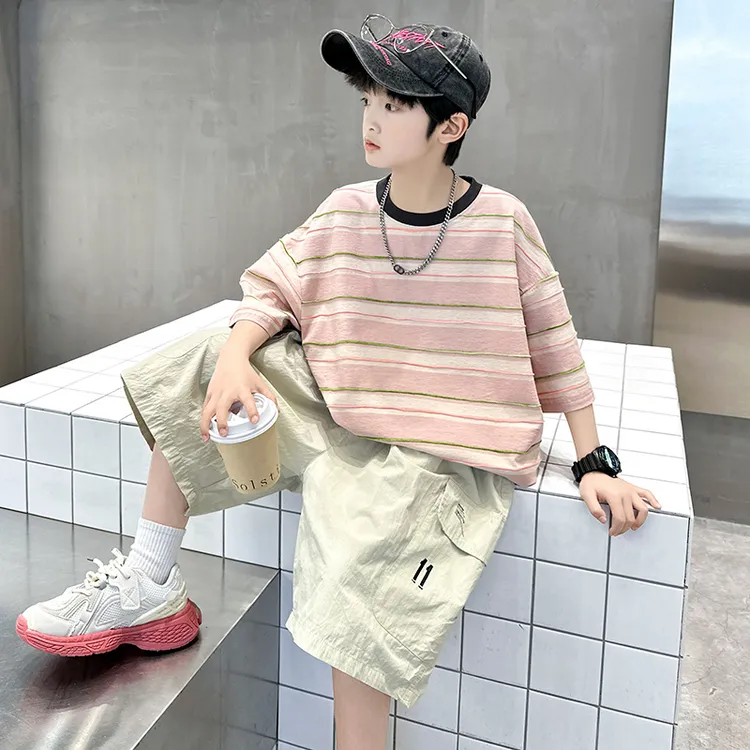 男童夏季套装2025新款夏装短袖中大童儿童男孩痞帅炸街运动夏款潮