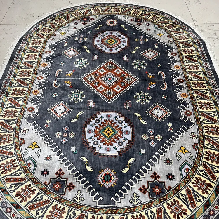 灰色防滑天鹅绒地毯复古美式风格家用卧室适用