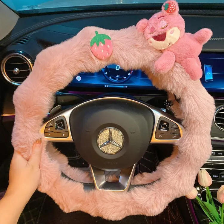 【全国包邮】汽车方向盘套女神男神款高级可爱保暖毛毛防滑装饰套