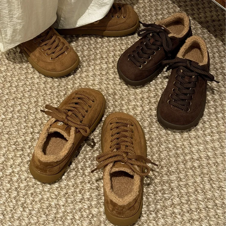 贾不假棉鞋女款2025新款冬季超火时尚洋气百搭厚底加绒保暖雪地靴