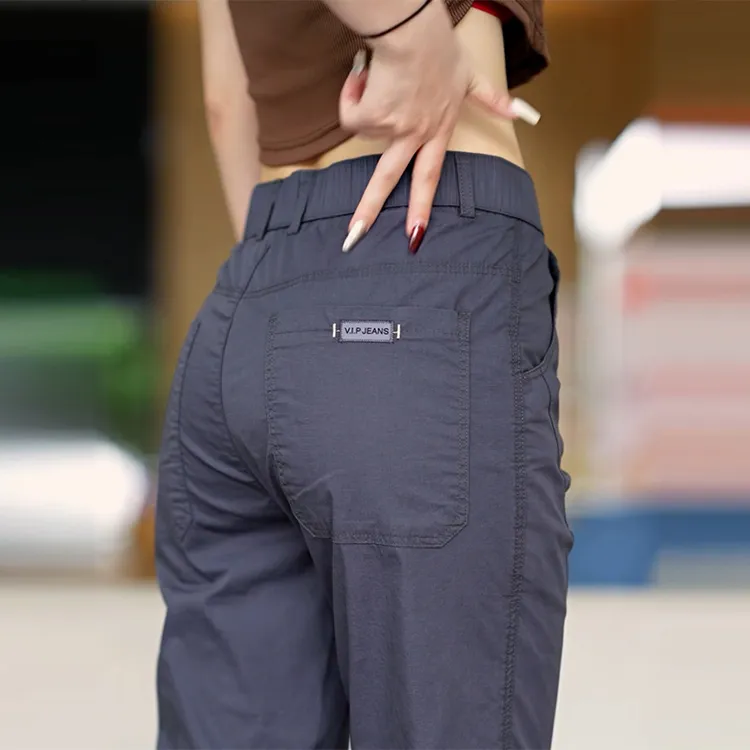 2025秋季潮款透气休闲裤男款宽松小直筒潮牌时尚舒适长裤男款