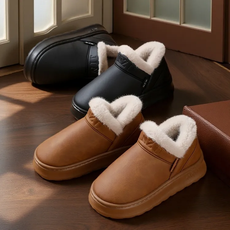 居家棉鞋男款冬季情侣款厚底防滑全包跟加绒保暖可外穿棉拖鞋女款