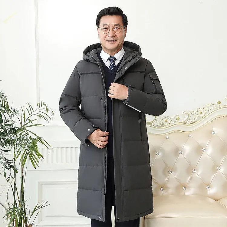 2025新款中老年爸爸冬装男士中长款过膝户外加厚加大码外贸冬装