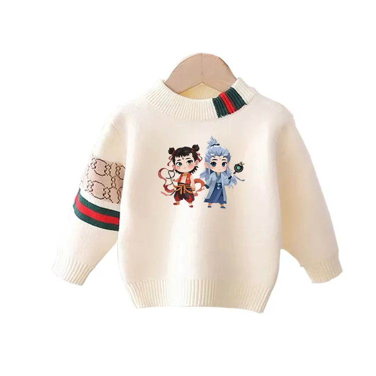 哪吒童装男女童毛衣洋气冬装宝宝加绒加厚上衣儿童冬季针织衫保暖