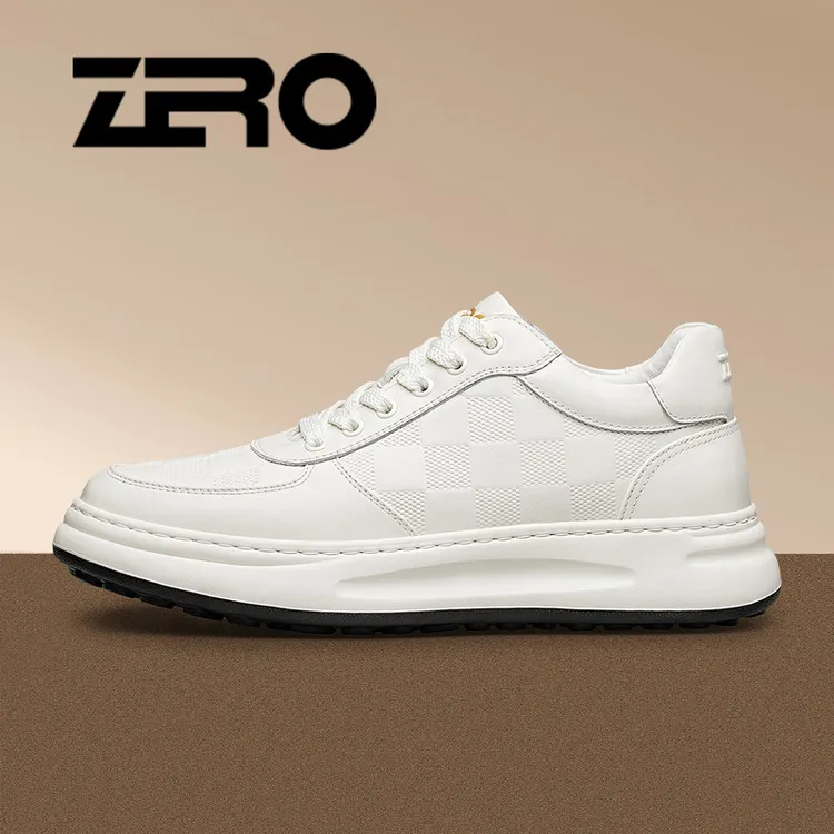 ZRO零度男鞋真皮时尚增高板鞋头层牛皮百搭小白鞋秋季休闲鞋33536