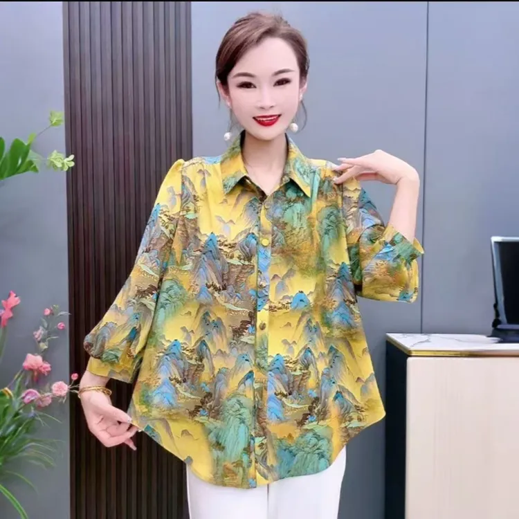 25011新中式纯色国风打底衫女士休闲百搭长袖T恤韩版宽松慵懒上衣