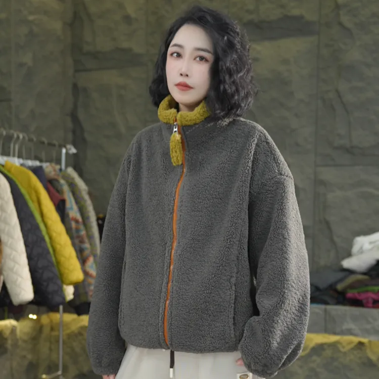 N04 加厚冬季新款外套简约大气宽松休闲百搭撞色外套