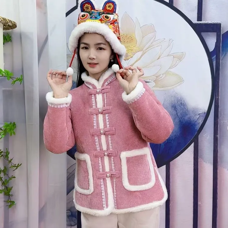 【运费全额补贴】国风加绒加厚保暖女士时尚棉服