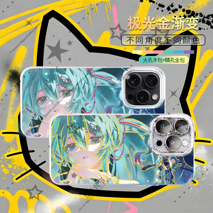 初音未来全包精孔适用于苹果华为vivo一加iPhone小米二次元手机壳