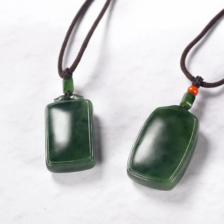 原创设计：和田玉碧玉菠菜绿平安无事牌/竹节牌（多样单发其一）