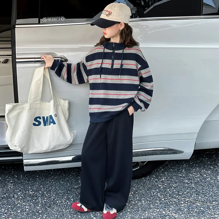 女童秋装套装2025新款女大童春秋季休闲卫衣儿童百搭休闲裤两件套